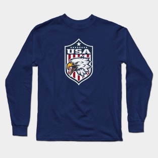 USA Patriotic Pride Eagle Stars Stripes July 4th Long Sleeve T-Shirt